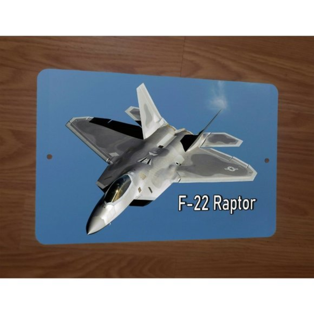 Lockheed Martin F-22 Raptor Military Stealth Jet Fighter Airforce 8x12 Sign‎